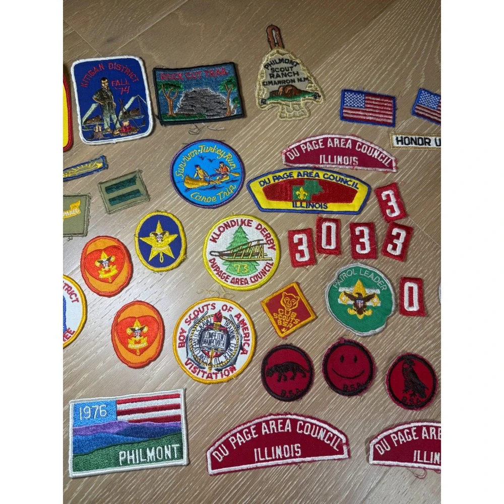 BSA Boy Scouts Philmont DuPage Area Council Patch Lot 1970s Vintage Multi Color - Picture 3 of 8